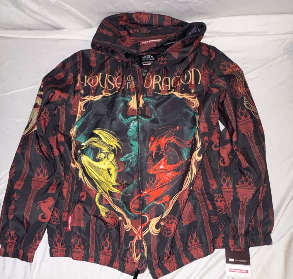 Members Only House Of The Dragon Windbreaker Jacket Size L